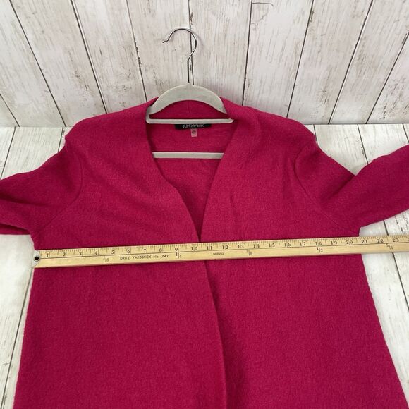 Koret Sweater Womens Large Wool Blend Cardigan Open Front Raspberry Pink - Picture 8 of 9